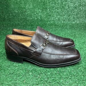 Donald J Pliner Brown Leather Horsebit Loafer Dress Shoes Mens Size 10 M